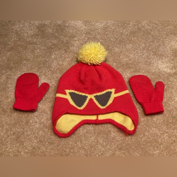 Toddler girls googles hat with matching mittens 2T - 5T - Picture 2 of 16